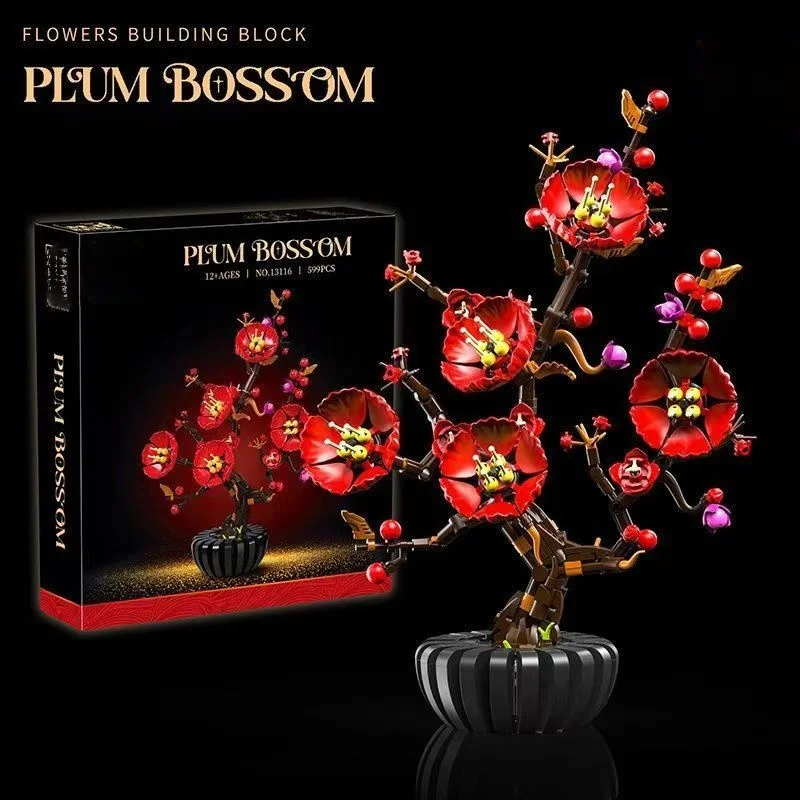 MOC Preserved Flowers Building Blocks City Home Decoration Bird of Paradise Chrysanthemum Plum Blossom Bricks Toys  DIY Gift view 3