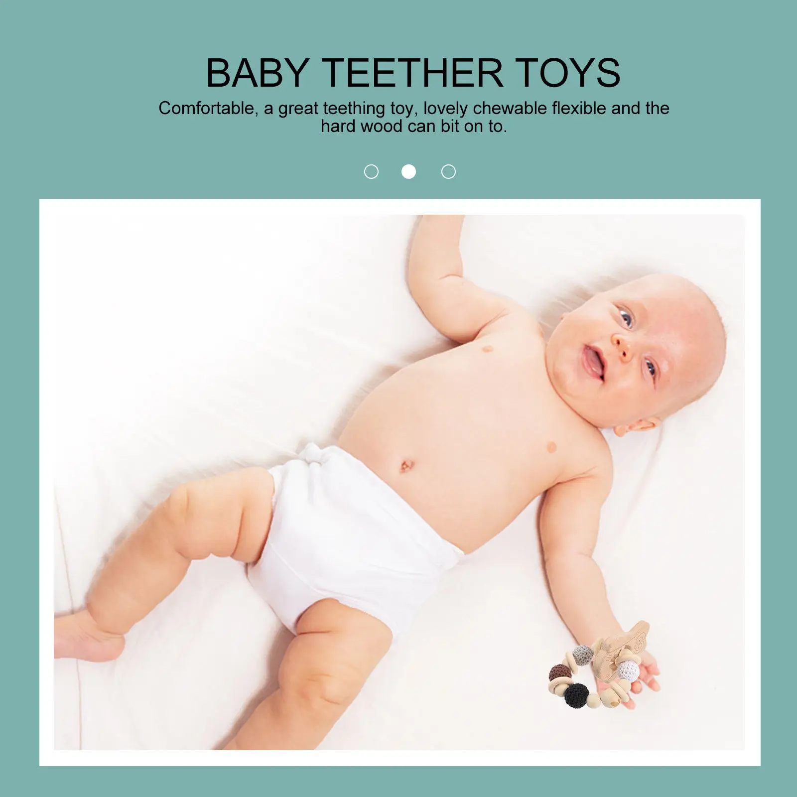 Anneau de dentition en hêtre pour le développement sensoriel et la motricité fine, dentition hibou pour bébés de 0 à 6 mois