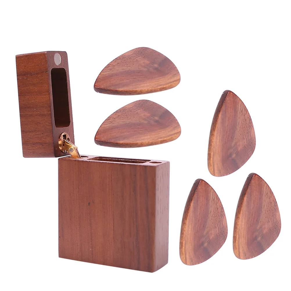 

Guitar Pick Storage Base Holder Case Accessories Display Black Walnut Picks Holders