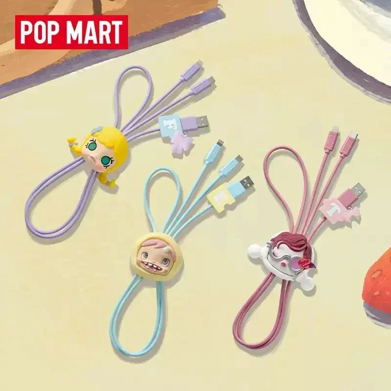

POP MART Hand In Hand Series Two In One Data Cable Blind Box Toy Kawaii Anime Action Figure Caixa Caja Surprise Mystery Box Doll