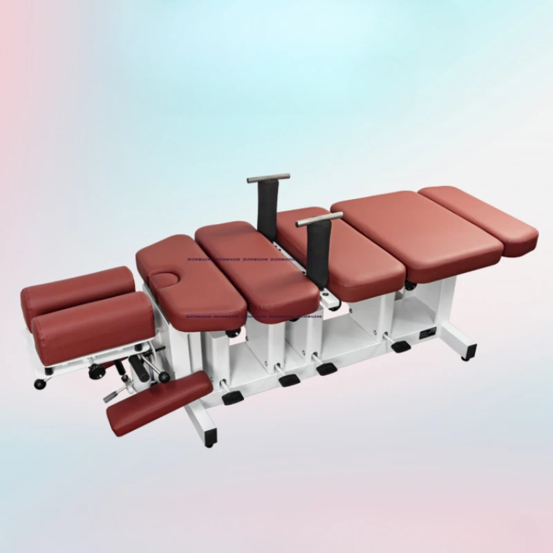 

5 sections: traction foot pedal, Tuton, press, chiropractic bed, physiotherapy bed, massage tools, orthopedic bed, reduction