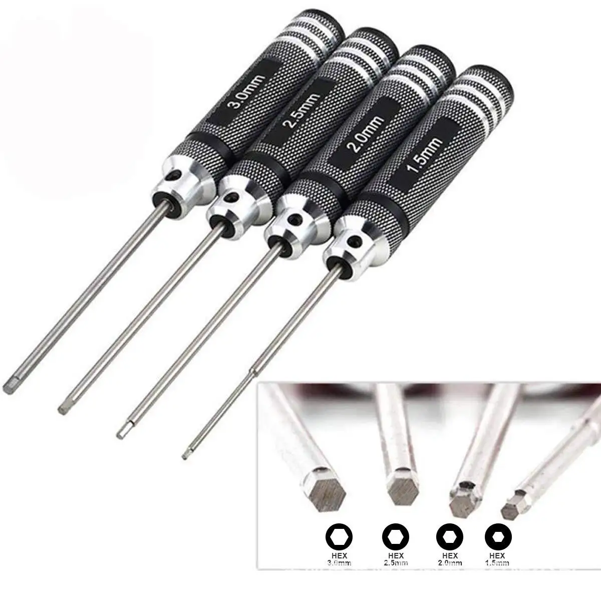 คุณภาพสูงไทเทเนียมไนไตรด์ TiNi Hex Driver ประแจไขควง 1 ชิ้น 1.5 มม./2 มม./2.5 มม./3.0 มม. สําหรับเฮลิคอปเตอร์ RC
