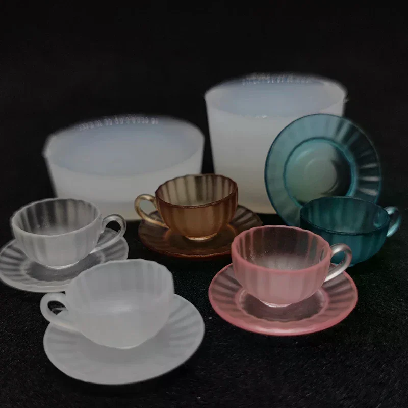 1 Set Dollhouse Food And Play Miniature Tea Cup Silicone Mold UV Epoxy Turnover Mold Doll Accessories Toy Scene Decoration