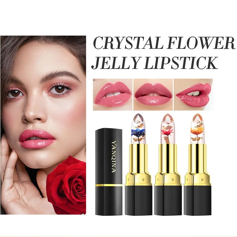 Lápiz labial nutritivo de flores que cambia de Color, Cosméticos hidratantes, brillo de labios de Color translúcido, duradero, resistente al agua