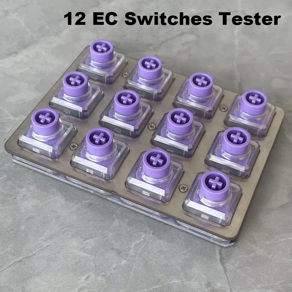 Imagem -02 - Teclado Capacitivo mx Switch Tester ce mx Switch Tester Placa de Aço Inoxidável Roxo Pcb 12 Chaves