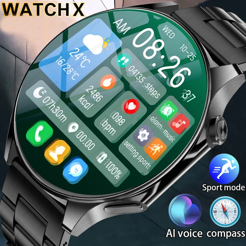 

Новинка, умные часы, спортивные часы с GPS-треком для OPPO Watch X 466*466, HD-экран, пульсометр, мужские часы, Bluetooth, звонки, умные часы