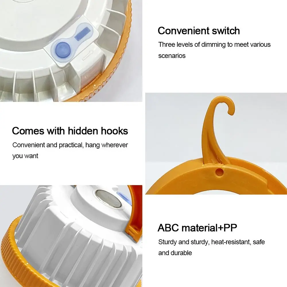 Portable 3 Lighting Modes Camping Lantern LED Waterproof Camping Lights Long-Lasting Power Lightweight Tent Lights