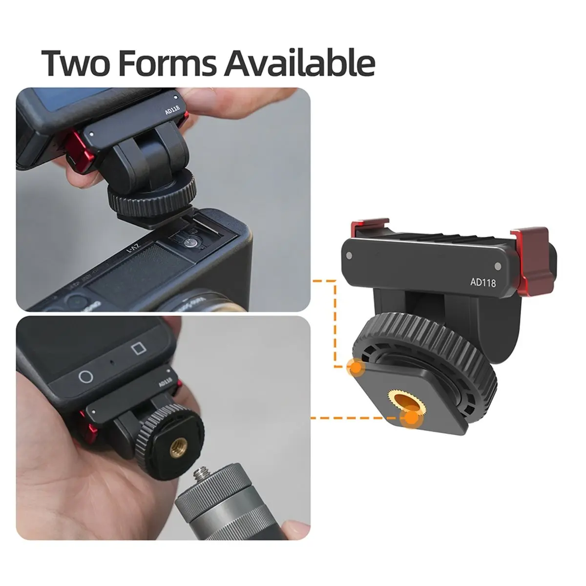 DT232 STOCK-Adjustable Magnetic Adapter for 360/Action 5Pro/4/3/2 1/4-Inch Mount Base Cold Shoe Quick-Release Adapter