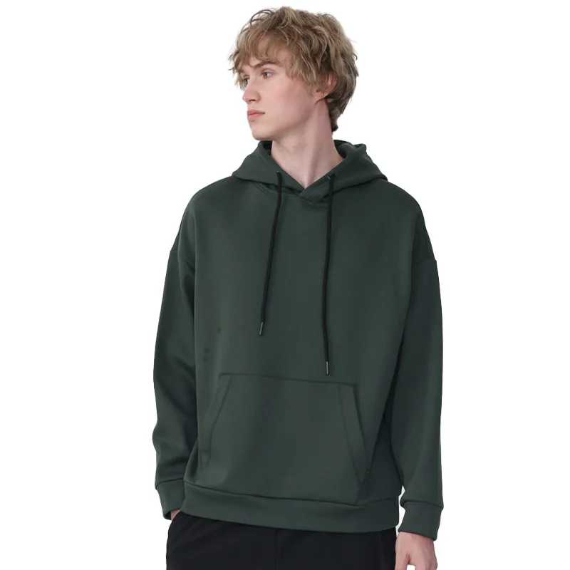 Gym Pullover Sweatshirts Men Outdoor Sports Running Hiking Breathable Training Long Sleeves Loose Fleece Warm Workout Coat