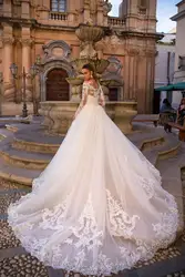Luxury Long Wedding Detachable Skirt For Bridal Dress Lace Appliques Soft Tulle Overskirt Custom Made Accessories Petticoat