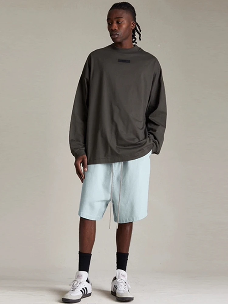 

Мужские джинсы из денима с эффектом потертости, свободного кроя, со свободным подолом, средней посадкой, прямые штанины, в стиле High Street