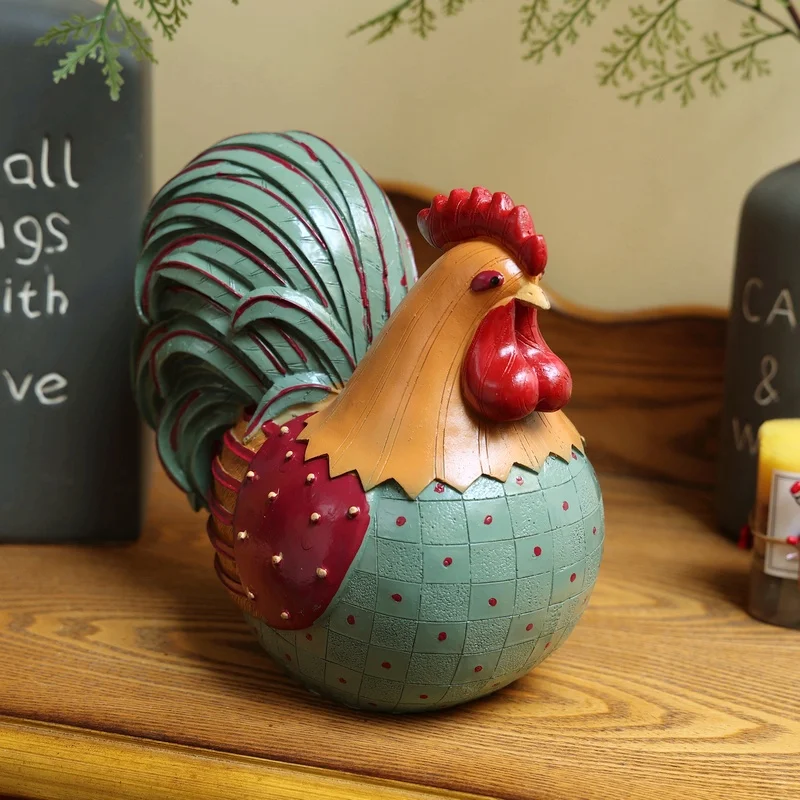 American Rooster Lucky Creative TV Cabinet Garden Decoration Ornaments Courtyard Decoration Retro Vintage Home Furnishings Decar