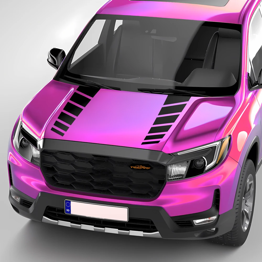 Decal Sticker Vinyl Car Hood Bonnet Racing Stripes Kit Graphics Compatible with Honda Ridgeline YK2 YK3 2017 - Present