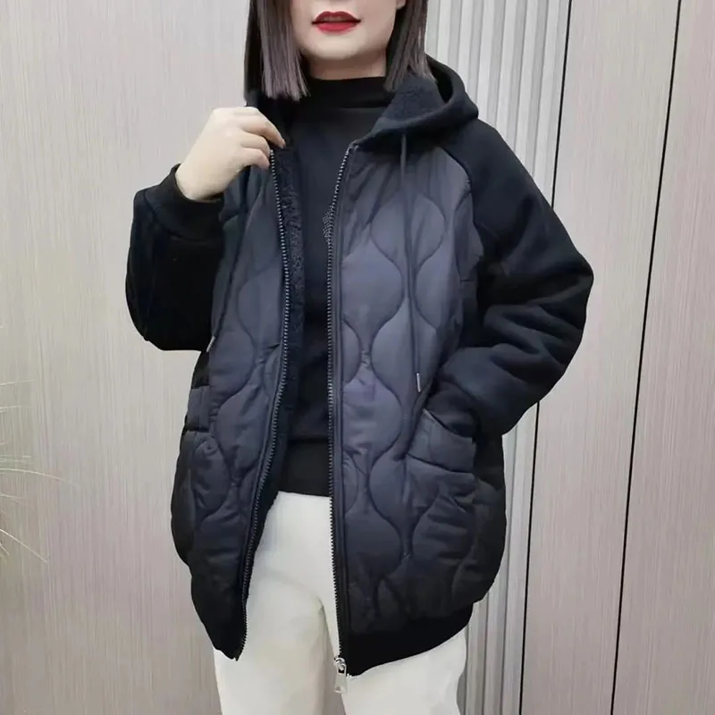 Thick Winter Jacket  Women, Hooded Parker Overcoat, Long Down Cotton Coat, Three Layers, Warm Female Jacket, Paddeked Jars, New