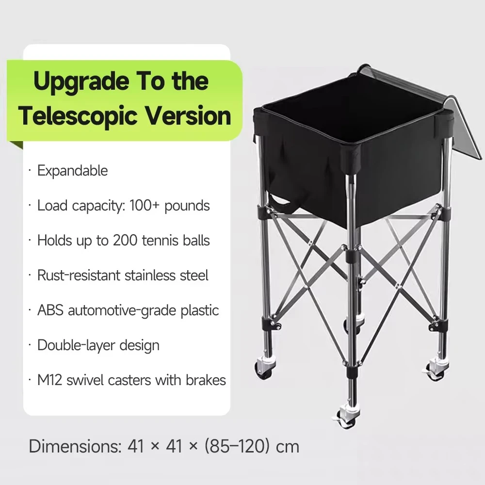 عربة تنس 200 كرة جولف محمولة مع عجلات لتدريب مخلل التنس المدرب #3