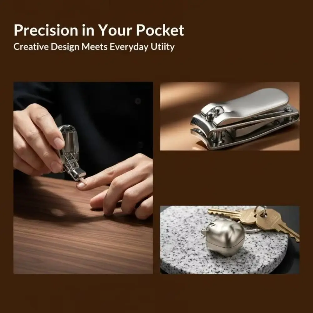 Foldable Design Mini Nail Cutter Dog Head Shape Stainless Steel Fingernail Clippers Portable Wear-resistant Toenail Trimmer