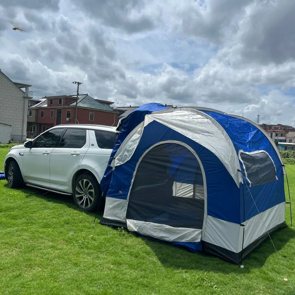 Double Layer Car Rear Tent SUV Trunk Tent Outdoor Camping Tent Waterproof Sunshade Car Canopy Travel Camping Awning For Vehicle