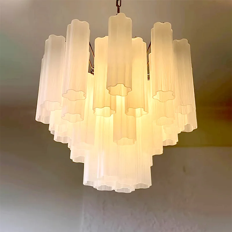 

2025 new dining room ceiling glass chandelier, E14 light source, dimmable, suitable for living room room decoration