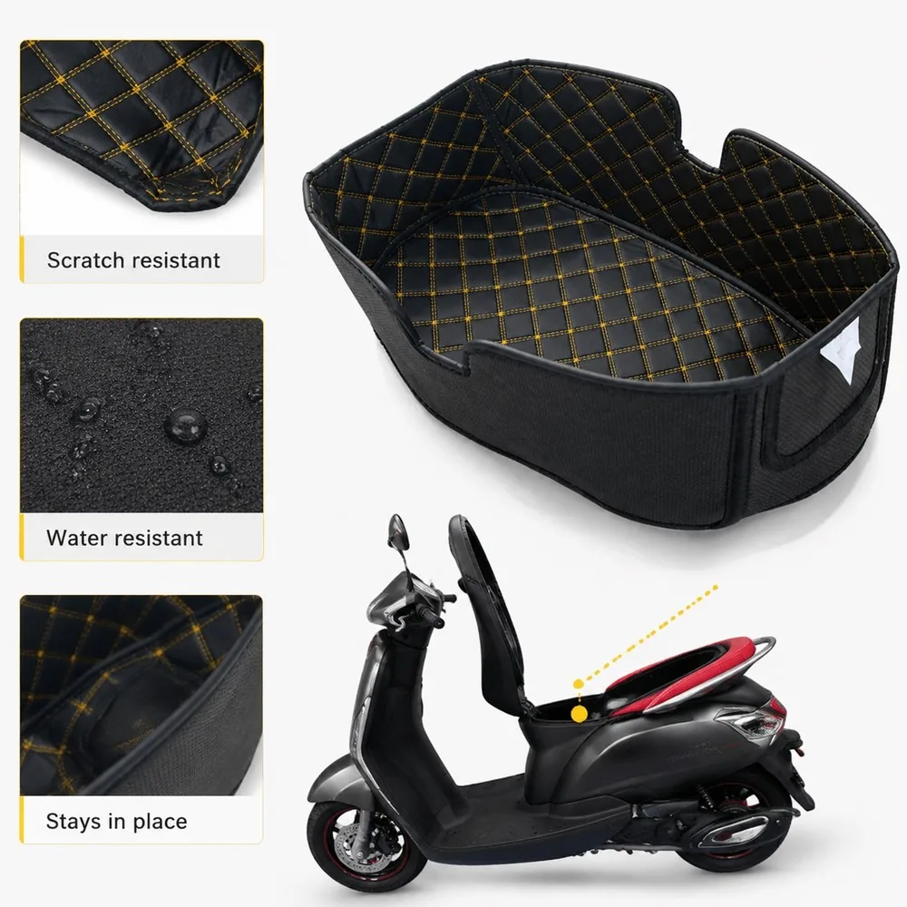 Motorcycle Seat Bucket Lining Pad PU Leather Protective Cover for Filano 125 Black Decoration