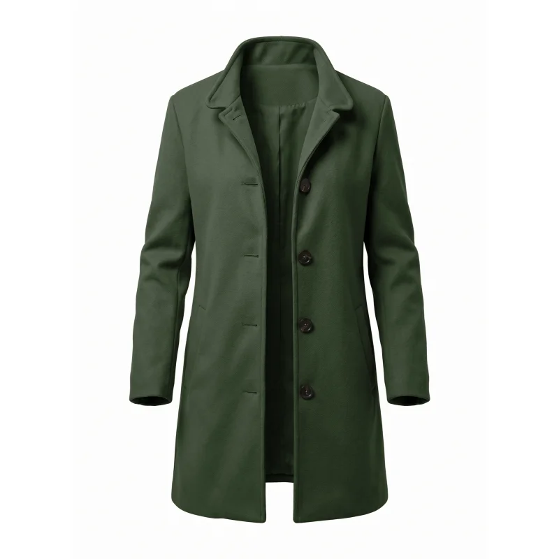 New Women's Single-Breasted Thickened Trench Coat Warm Simple Fashion Trench Coat Must-Have for Autumn Winter Trench Coat