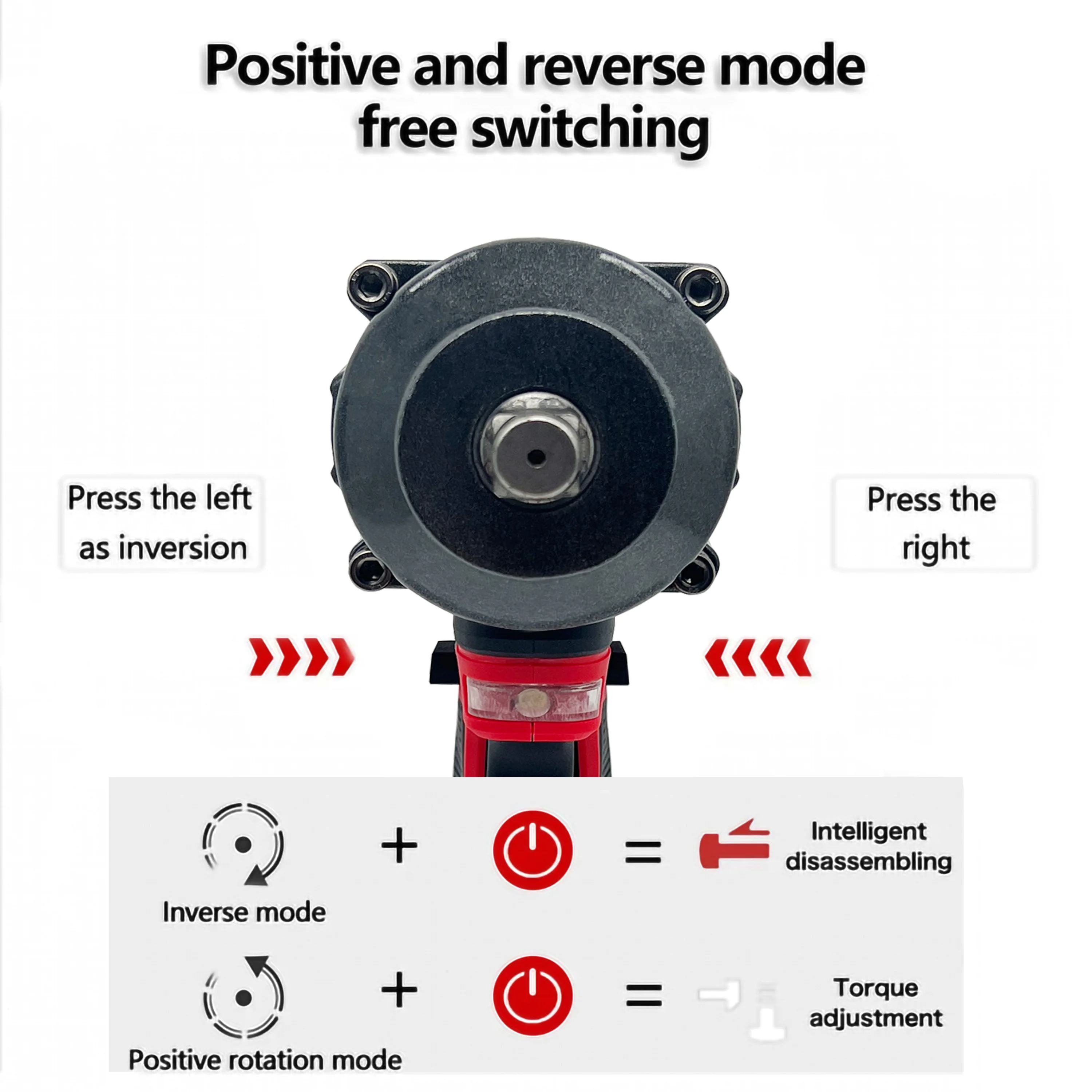 Llave de impacto inalámbrica portátil, herramienta de llave de alto torque sin escobillas, 20V, 800nm, 1/2