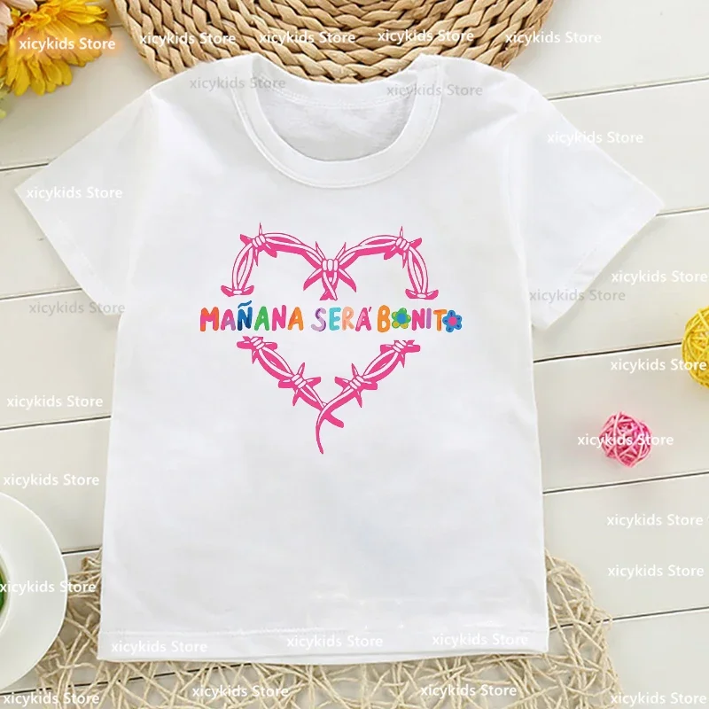 

Cute Girls' T-Shirt Karol G Bichota Graphic Print Kids Tshirt Fashion Harajuku Girls' Clothing Summer Short Sleeve Top Wholesale