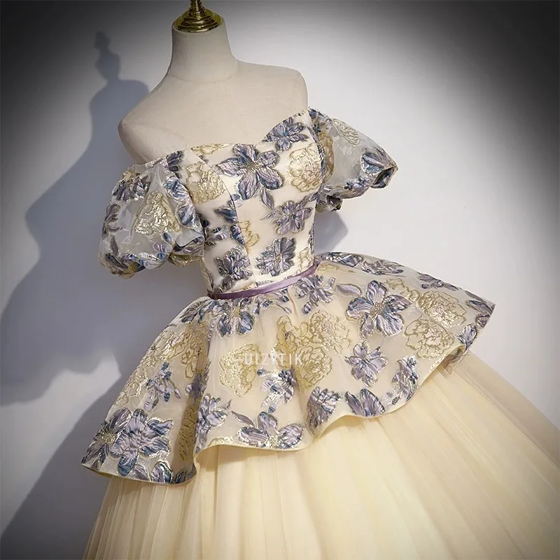 Customized Off Shoulder Ball Gown Quinceanera Dresses Puff sleeve Prom Evening Birthday Party Gowns Luxury Formal Occasion Dress