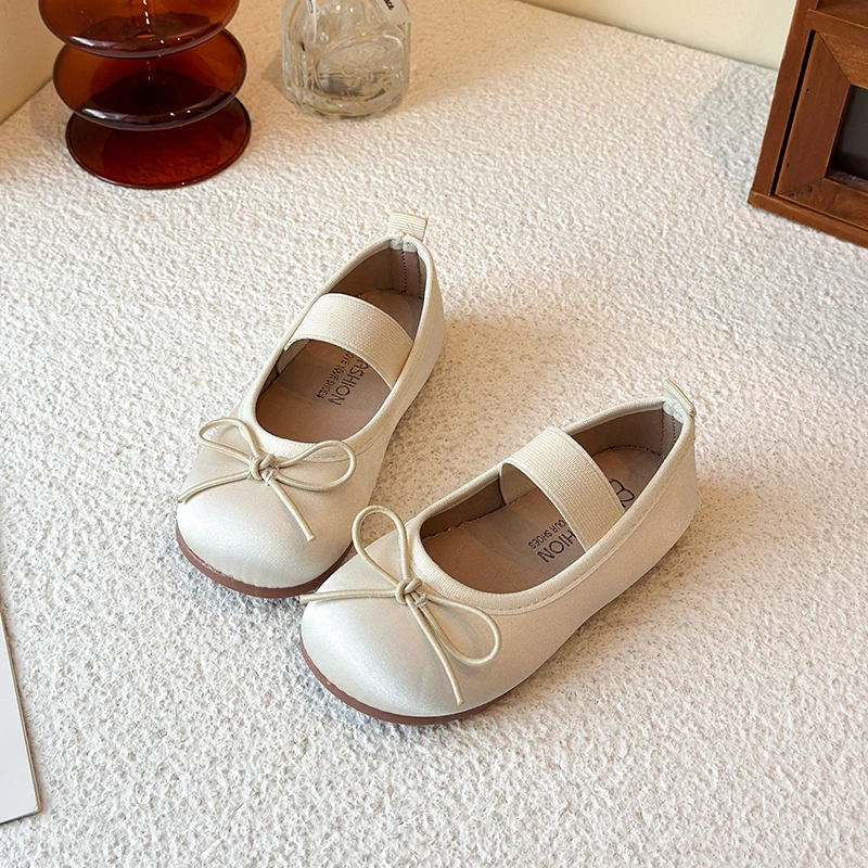 Spring Girls Cute Bow Mary Jane Flats Breathable Soft Sole Kids Ballet Shoes Casual Charming Princess Shoes for Little Girls