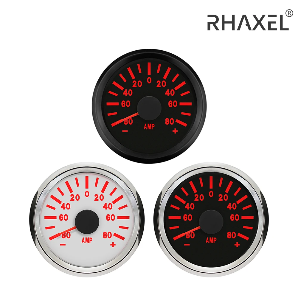 

RHAXEL Универсальный индикатор амперметра 150 А с датчиком тока с красной подсветкой для автомобилей, мотоциклов, сосудов 12 В 24 В 52 мм