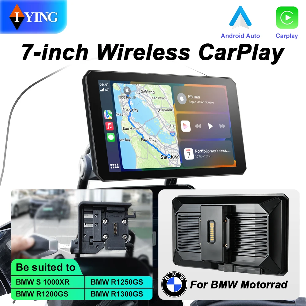 Carplay voor BMW XR M1000 R1200GS R1250GS S1000XR R1300GS 7 Inch Draagbare Motorfiets Navigator CarPlay Android Auto Navigator - afbeelding 2