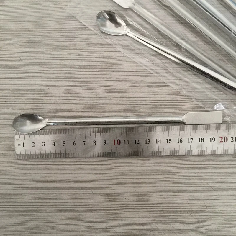 10PCS20cm Stainless Steel Double Head Spoon Spatula, One Side Scoop One Side Scraper, Heat Resistant Residue Cleaning Tool