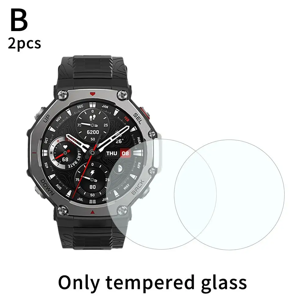 1/2/3Pcs For Amazfit T-rex 3 Tempered Screen Protector 9H High Hardness HD Transparent Clear Protector Smart Watch Accessor H1N3
