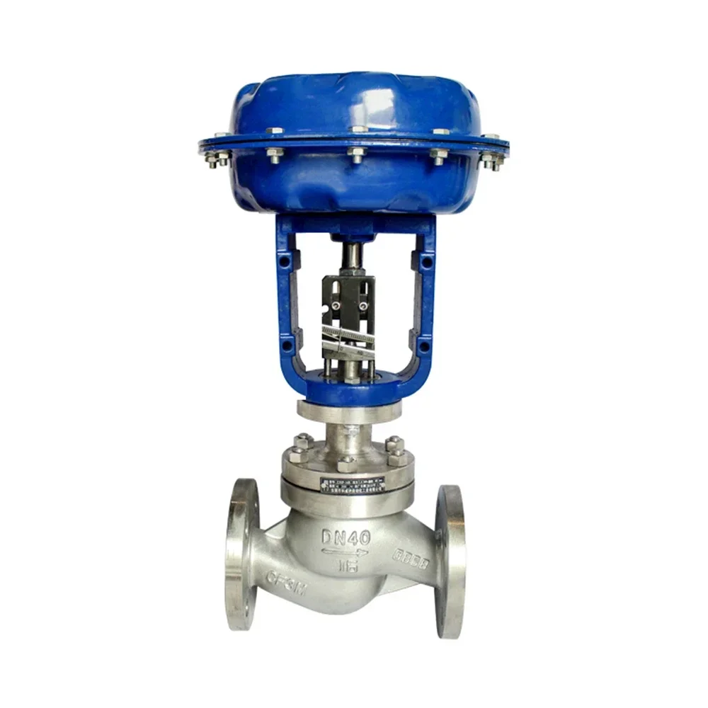 Water Steam Pneumatic Diaphragm Control Valve Single Seated Sleeve Pneumatic Control Valve with Positioner