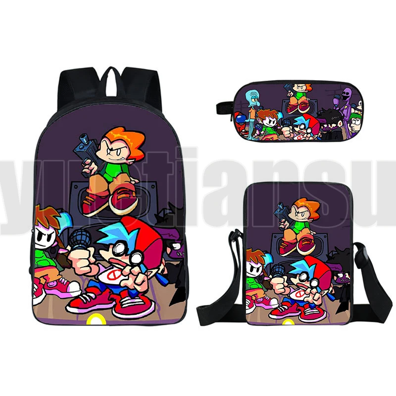 3D Anime Gioco Caldo Venerdì Notte Funkin Zaino 3 Pz/set Bambini Libro Bagteens Harajuku Borsa da Viaggio di Alta Qualità Borsa da Scuola per Bambini