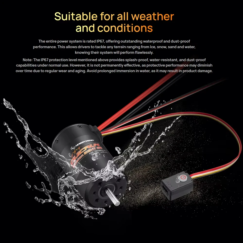Hobbywing  Fusion 8IGHT SE 1800KV Waterproof Brushless Sensory Motor Built in 60A ESC 2 in 1 for RC 1/8 RC Climbing Car