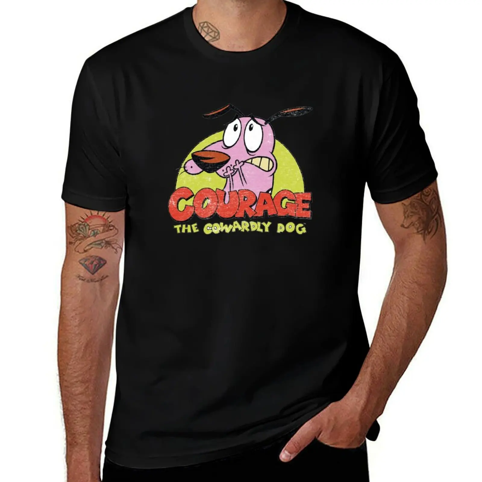 cowardly dog kid T-Shirt No Iron Casual Short Sleeve Top
