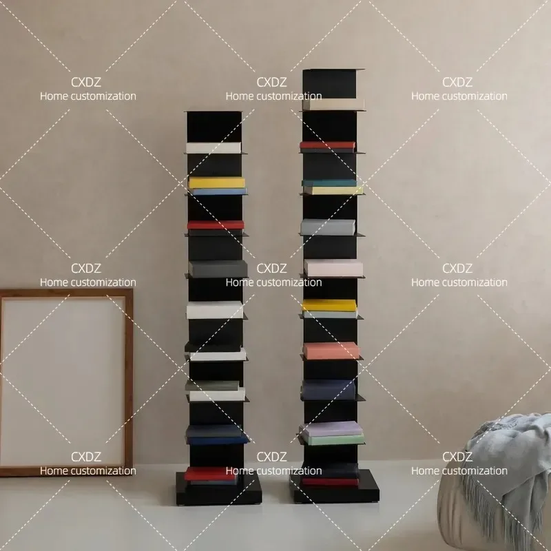 Invisible Floor Bookshelf Wrought Iron 3D Floating Shelf Modern Home Storage Display Rack for Living Room Bedroom Decor