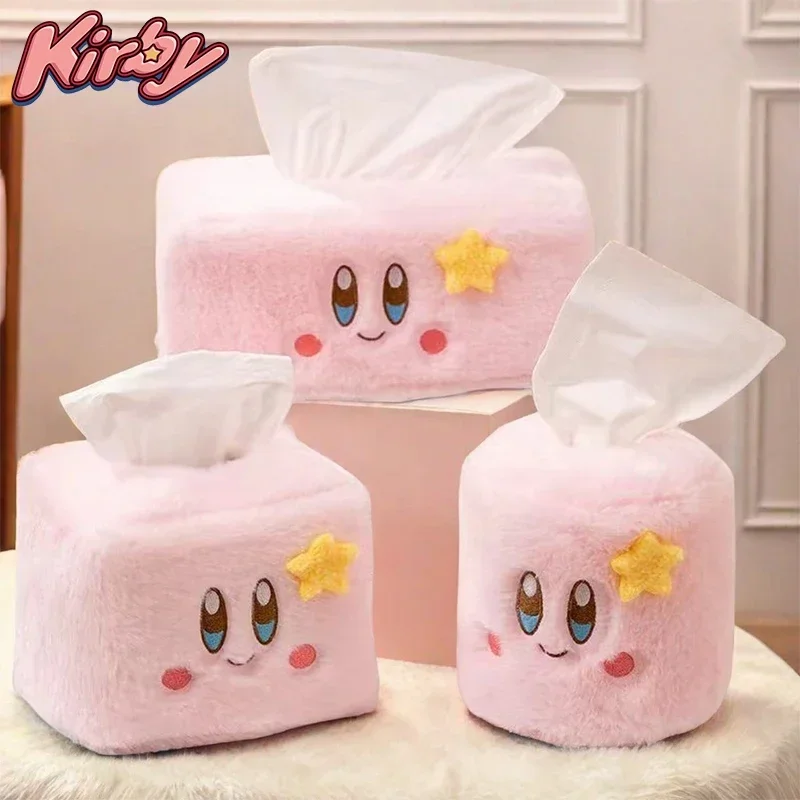 

Kirby Plush Tissue Case Soft Cute Women Home Napkin Holder Girls Paper Storage Case Cartoon Desktop Decoration Kawaii Napkin Box