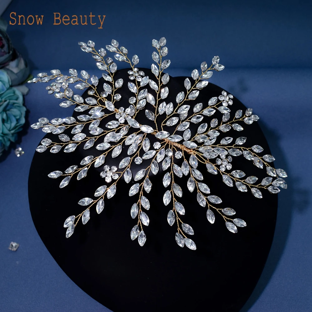 A422 Silver Bridal Headdress Handmade Rhinestones Wedding Hair accessories Crystal Bridesmaids Women Jewelry Bridal Headbands