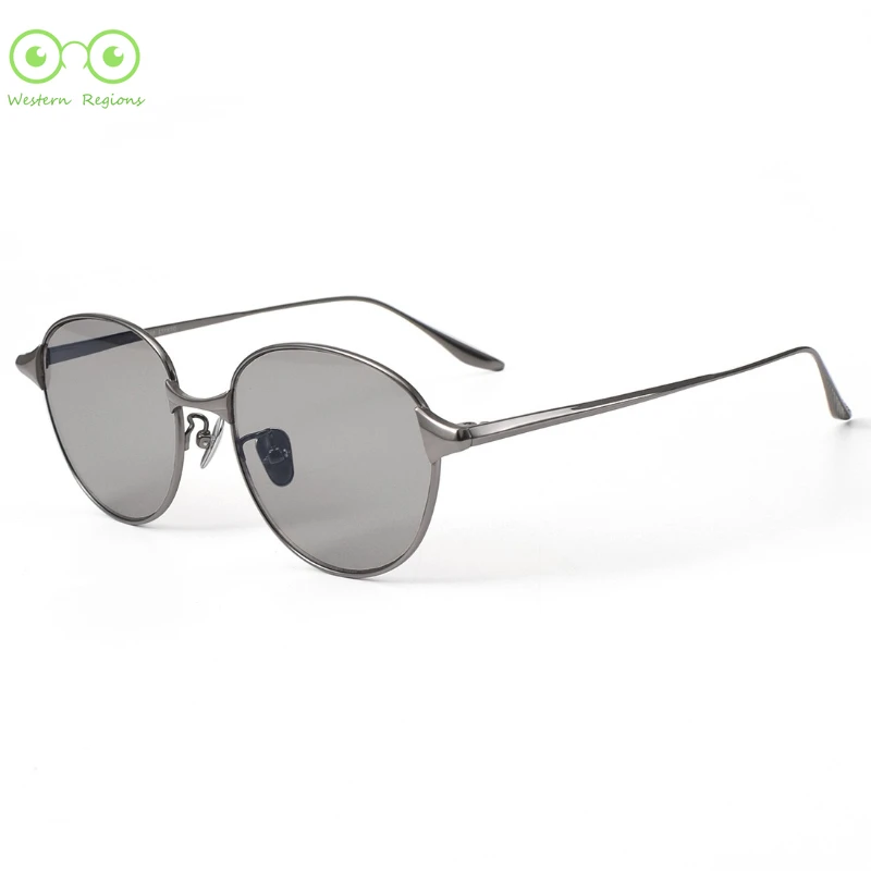 

2025 men and women pure titanium sunglasses women 173 classic oval trend UV400 ultra light sunglasses men anti-blue light