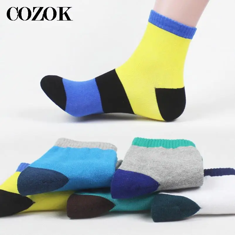 

3 Pairs/Lot New Harajuku Happy Cotton Mens Spring Autumn Mid Tube Socks Funny Hit Color Striped Art Sock Men Comfort Short Socks