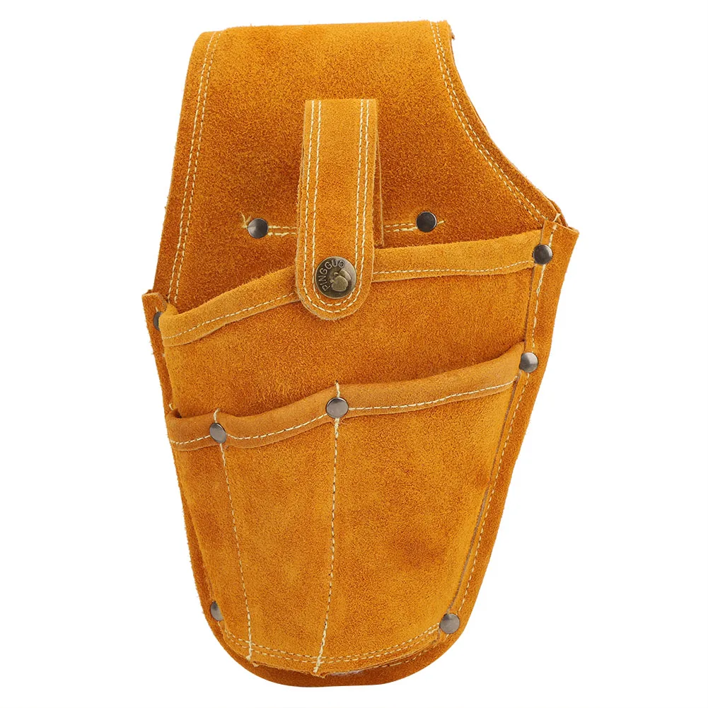 Electric Tool Waist Bag High Quality Flame Proof Material Portable Wearable Multifunctional Yellow Cowhide Storage Toolkit
