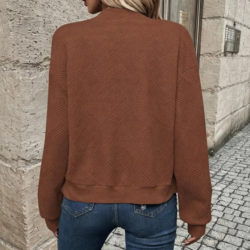 Autumn New Street Fashion Pure Color Zipper Jacket Long Sleeve Stand Collar Baseball Casual Outerwear Top For Women