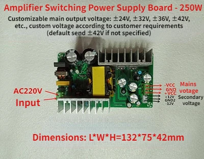 HIFI Switching Power Supply 250W Fever Power Amplifier Power Supply Board Positive and Negative 24V36V42V