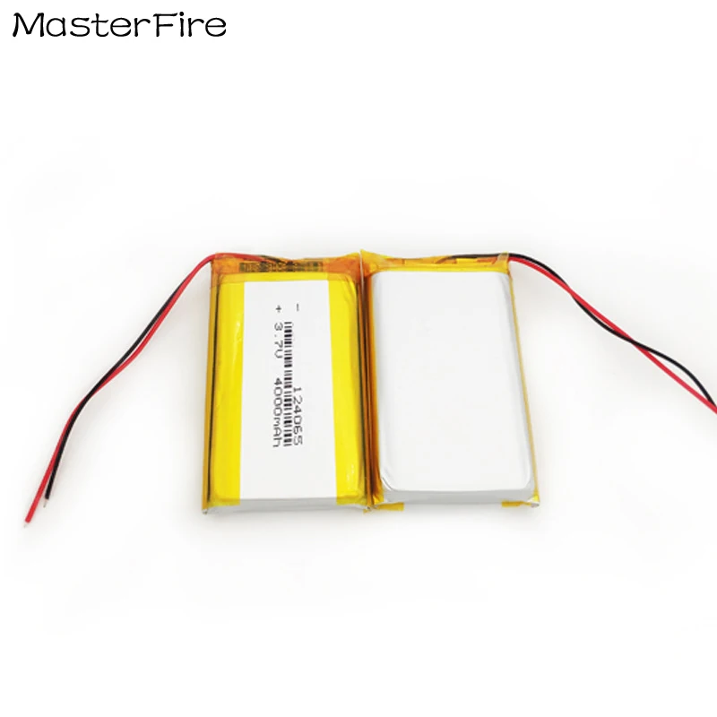 

2pcs/lot 3.7V 4000mah Rechargeable Lithium Polymer Battery 124065 for Bluetooth Audio Car Recorder Beauty Device Toy Batteries