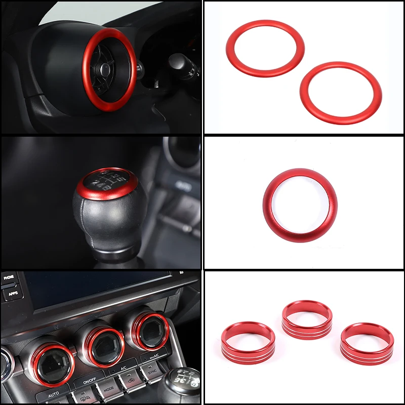 

For Toyota 86/Subaru BRZ 2022+ Aluminum alloy Car center control side air outlet ring air conditioning knob decorative ring