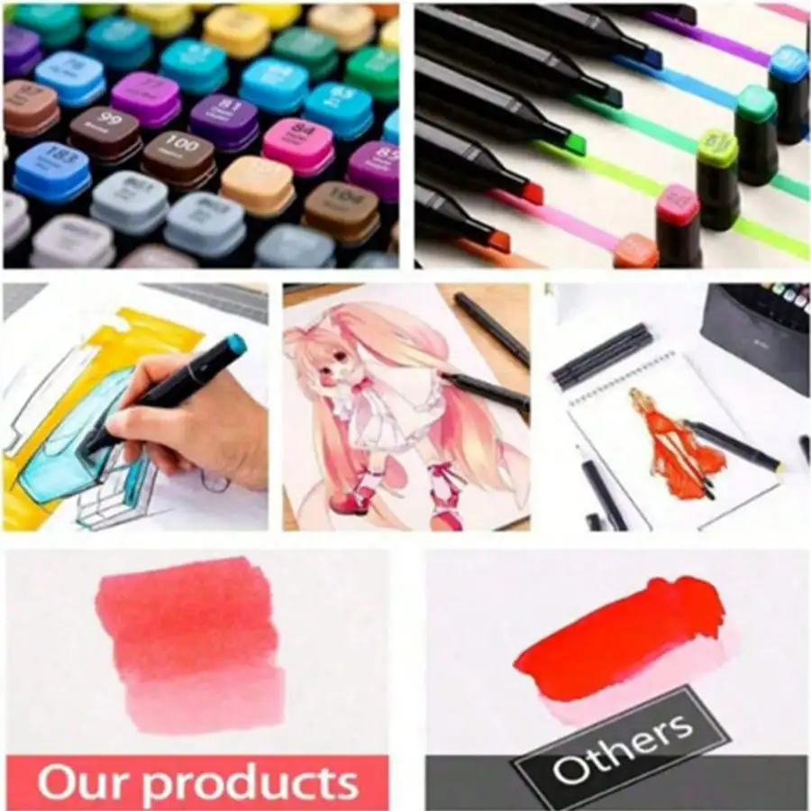 1 set of wine plant brush markers, art marker double pointed drawing pens, suitable for artists to draw, sketch, color, highligh
