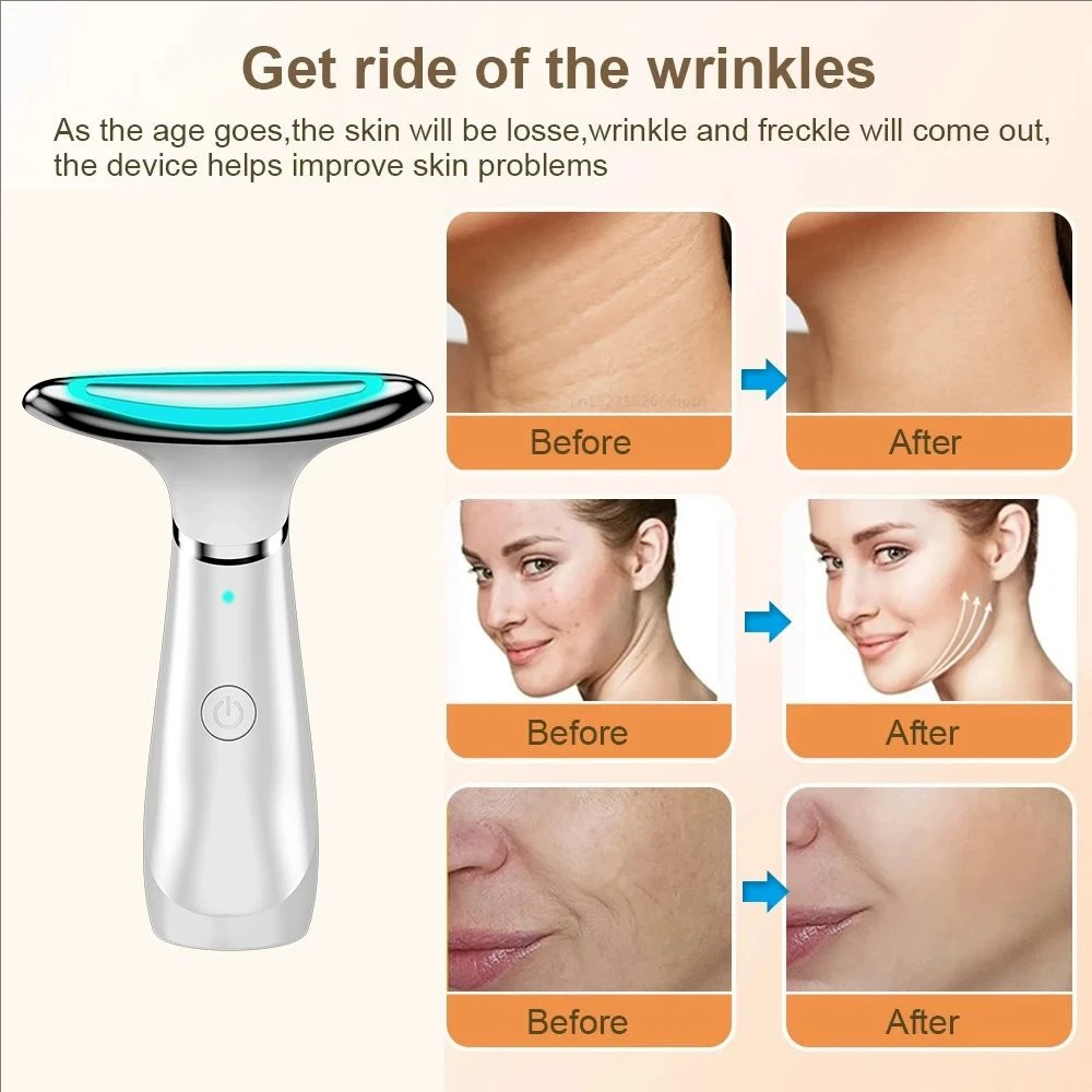 Masażer szyi Lifting twarzy Elektryczne napinanie skóry Urządzenie kosmetyczne na szyję LED Photon Beauty Instrument EMS Microcurrent