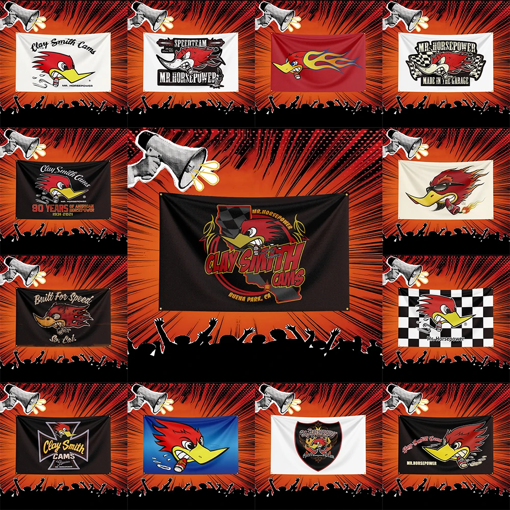 Mr.horsepower Car Flag  Polyester Banner For Garage Wall Decor Auto Show Decoration Fan Gift