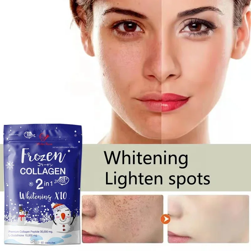 2Pc Frozen Collagen Peptide 2in1 Capsule Help Reduce Wrinkles